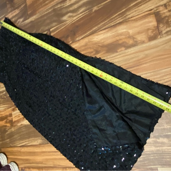 vtg Strapless Sequin Wiggle Dress w Thigh Split - Picture 11 of 12